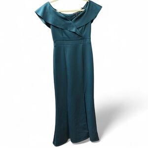 Alexa B Nites Elegant Teal Evening Gown